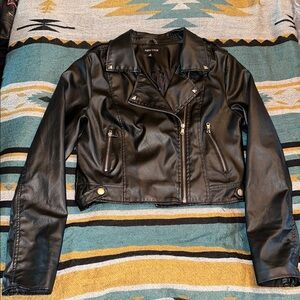 New Look Faux Leather Women's Cropped Black Jacket